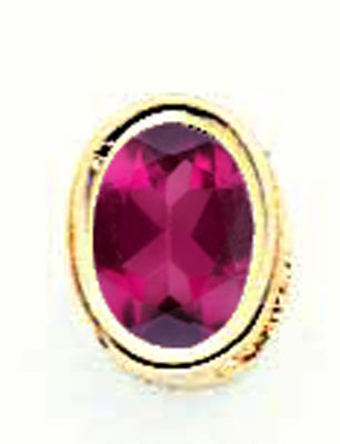 14K 7x5mm Oval Rhodolite Garnet bezel pendant