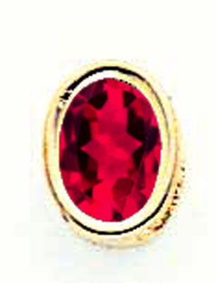 14K 7x5mm Oval Ruby bezel pendant