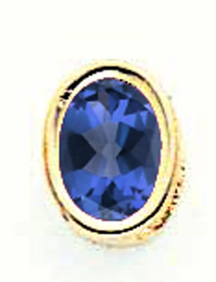 14K 7x5mm Oval Sapphire bezel pendant