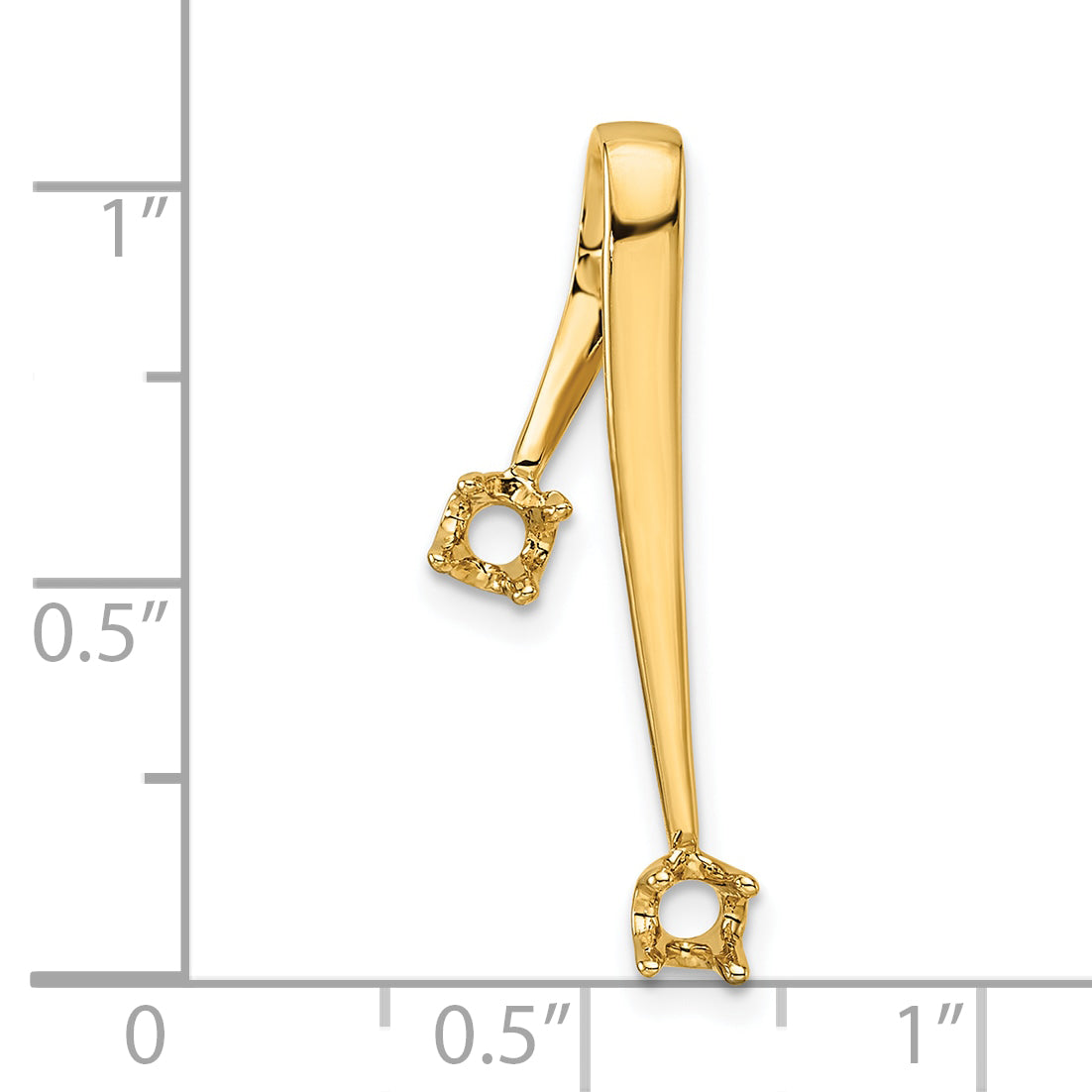 14k Holds 2-3.0mm Stone, Chain Slide Mounting