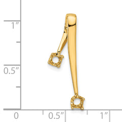 14k Holds 2-3.0mm Stone, Chain Slide Mounting