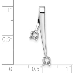 14k White Gold Holds 2-3.0mm Stone, Chain Slide Mounting