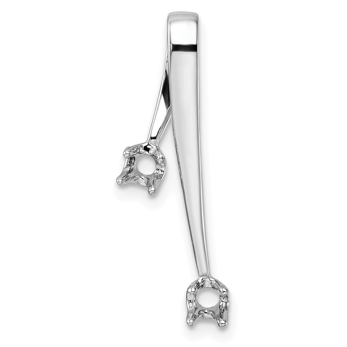 14k White Gold Holds 2-3.0mm Stone, Chain Slide Mounting