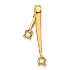 14k Holds 2-3.0mm Stone, Chain Slide Mounting