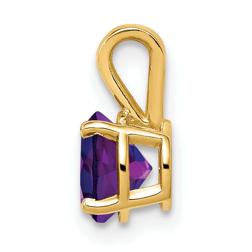 14K Amethyst Diamond pendant