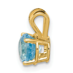 14K 6mm Blue Topaz pendant