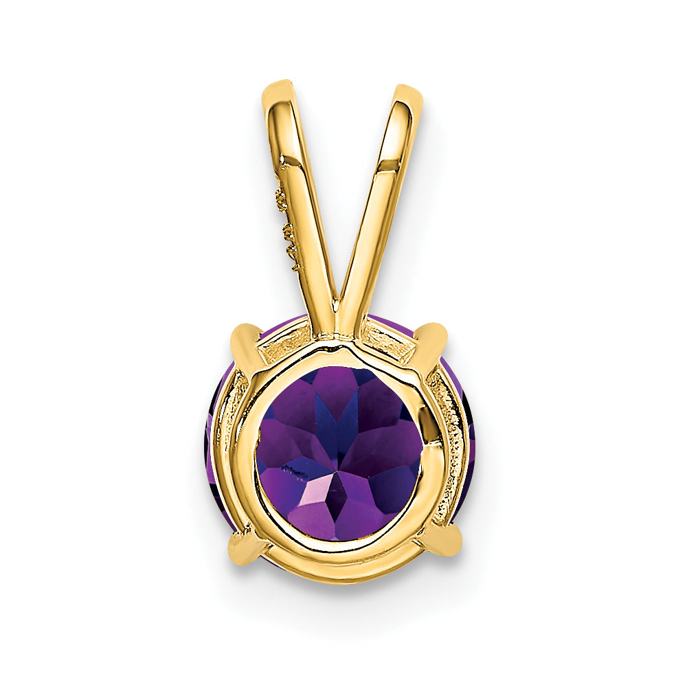 14K Amethyst Diamond pendant