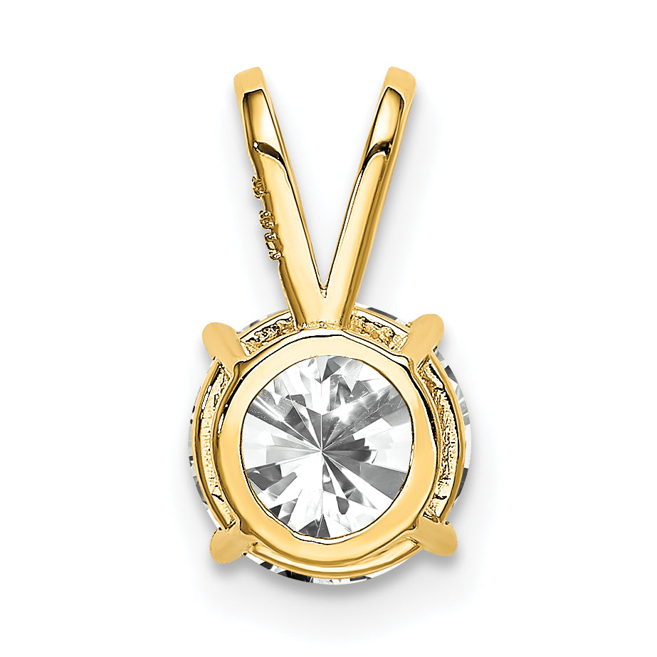 14K 7mm Cubic Zirconia pendant