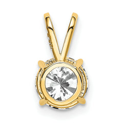 14K 7mm Cubic Zirconia pendant