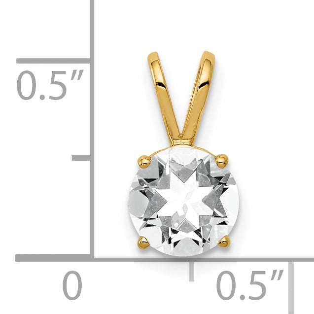 14K 7mm Cubic Zirconia pendant