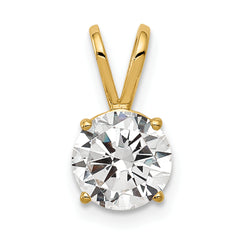 14k 7mm Cubic Zirconia pendant