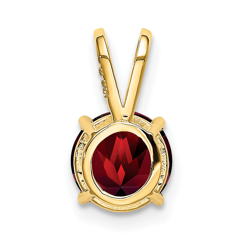 14K 7mm Garnet pendant