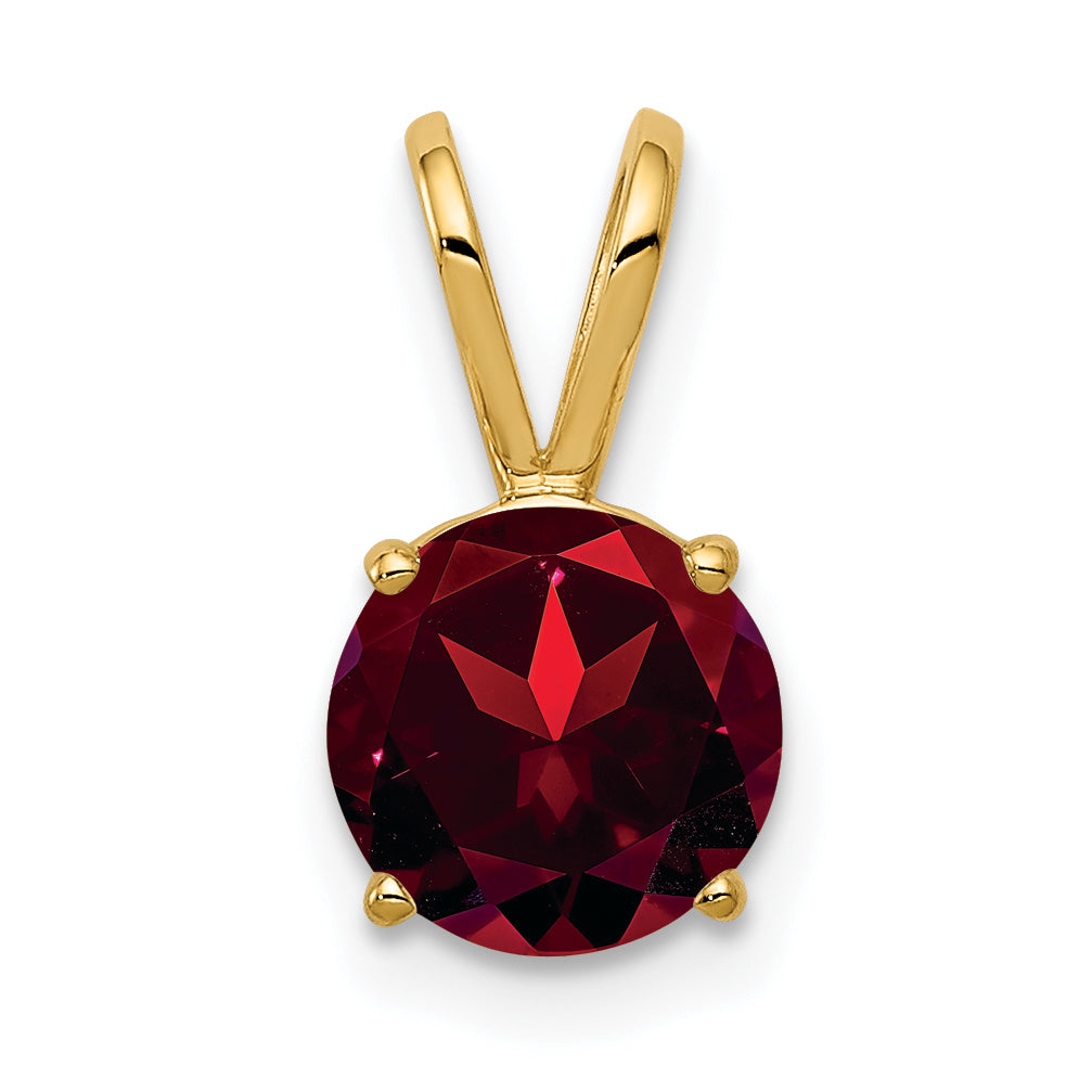 14k 7mm Garnet pendant