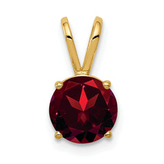 14k 7mm Garnet pendant