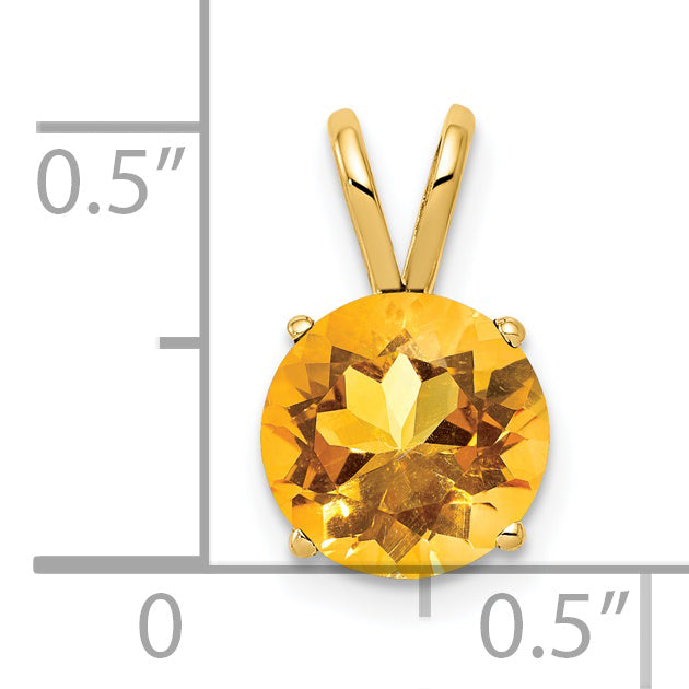 14K 8mm Citrine pendant