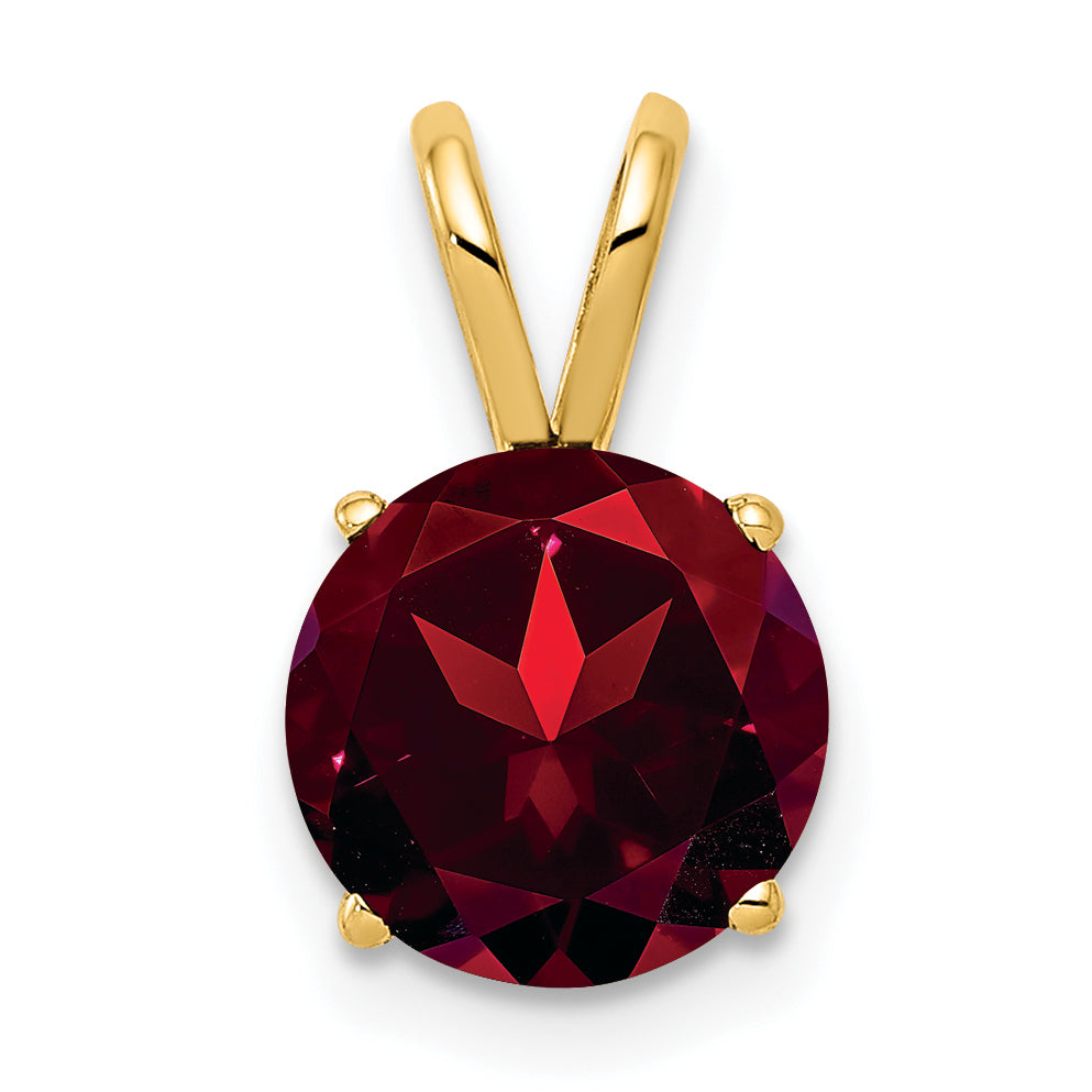 14k 8mm Garnet pendant