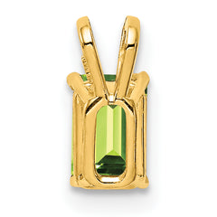 14K 6x4mm Emerald Cut Peridot pendant