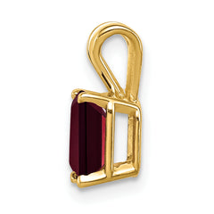 14K 7x5mm Emerald Cut Garnet pendant