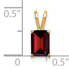 14K 7x5mm Emerald Cut Garnet pendant