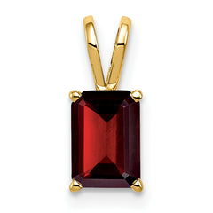 14k 7x5mm Emerald Cut Garnet pendant