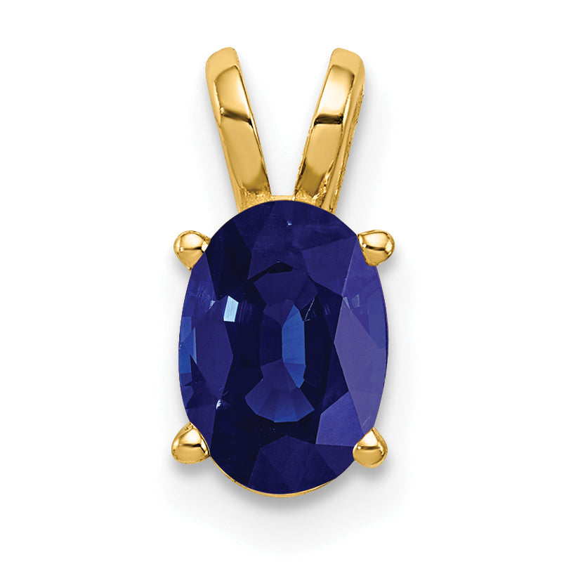 14k 7x5mm Oval Sapphire Pendant