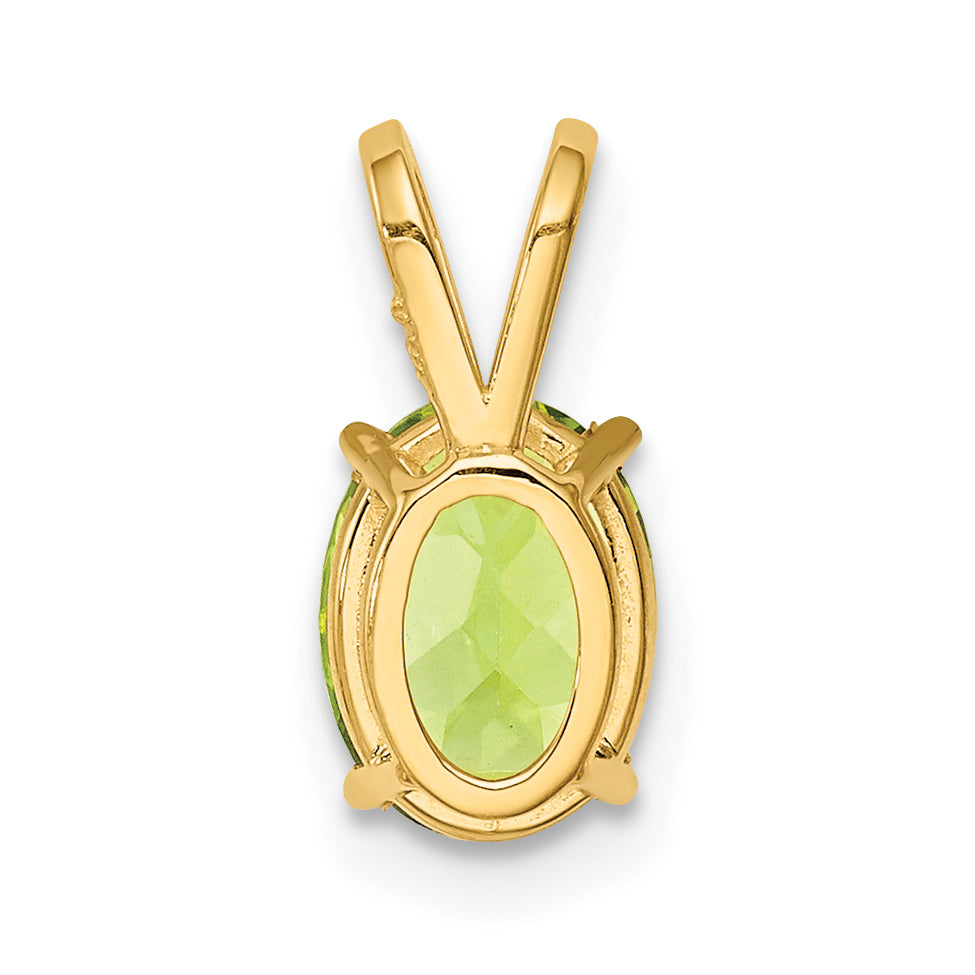 14K 8x6mm Oval Peridot pendant