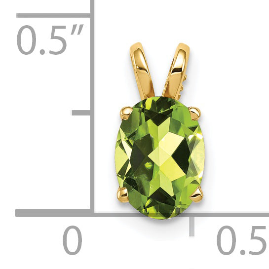 14K 8x6mm Oval Peridot pendant