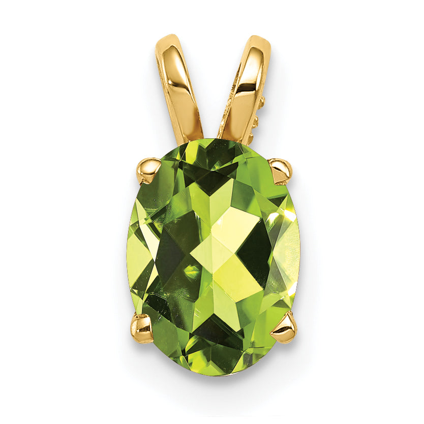 14k 8x6mm Oval Peridot pendant