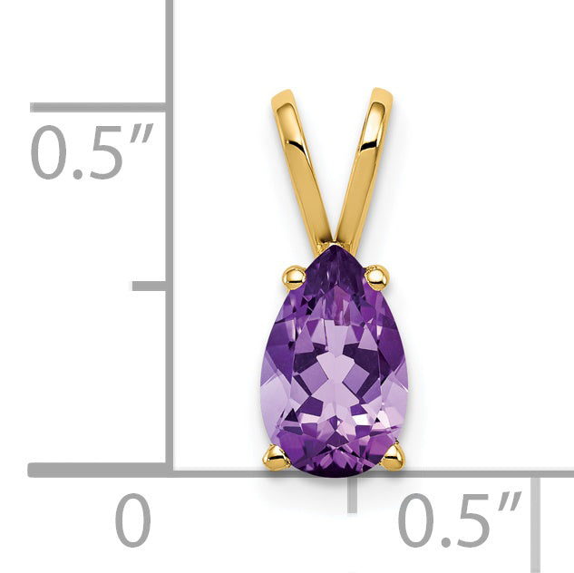 14K 8x5mm Pear Amethyst pendant