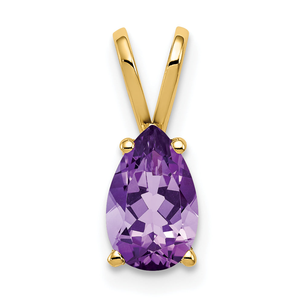 14k 8x5mm Pear Amethyst pendant