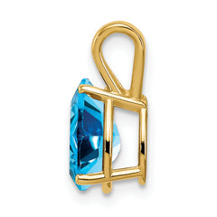 14K Blue Topaz Diamond pendant