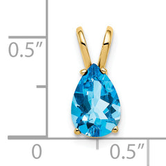 14K Blue Topaz Diamond pendant