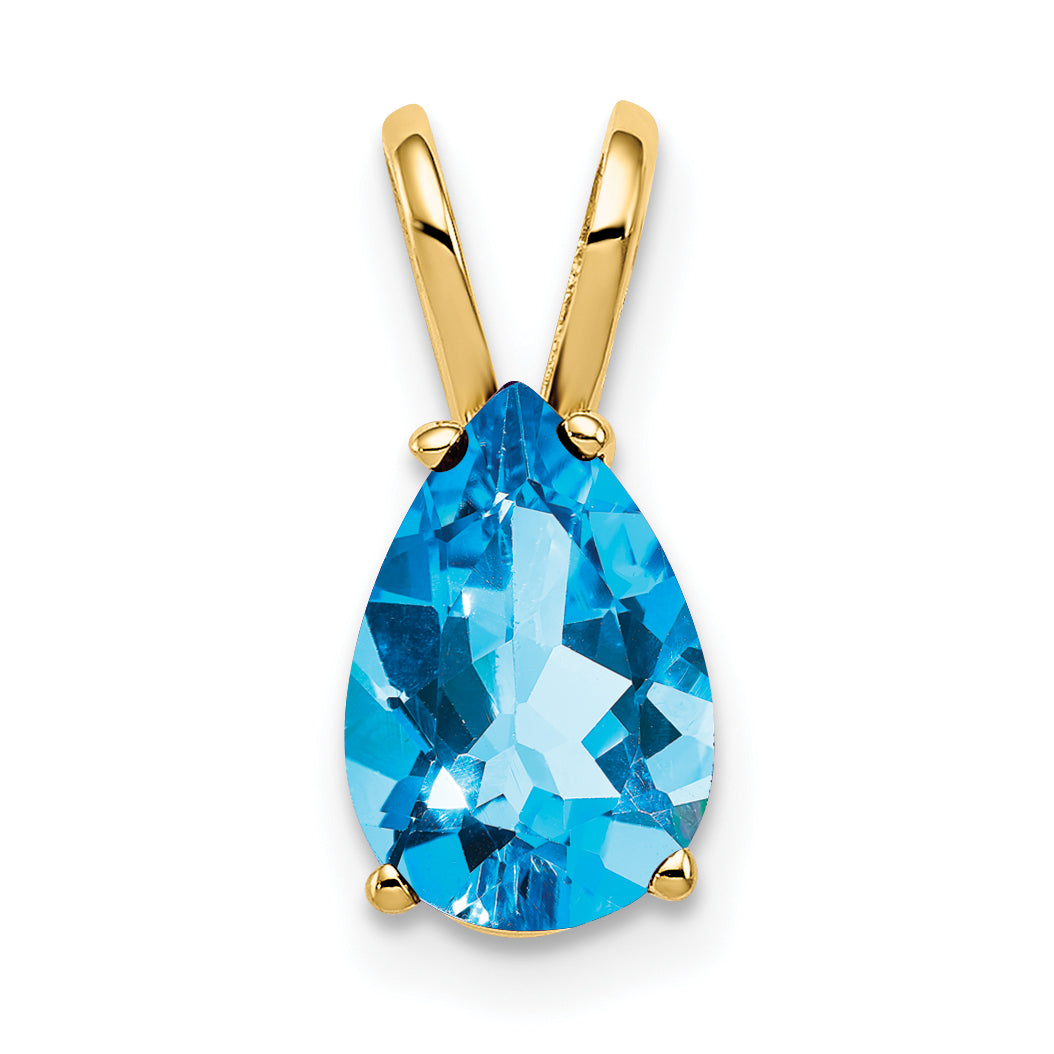 14k Blue Topaz pendant