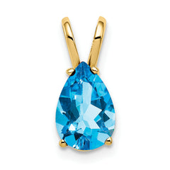 14k Blue Topaz pendant