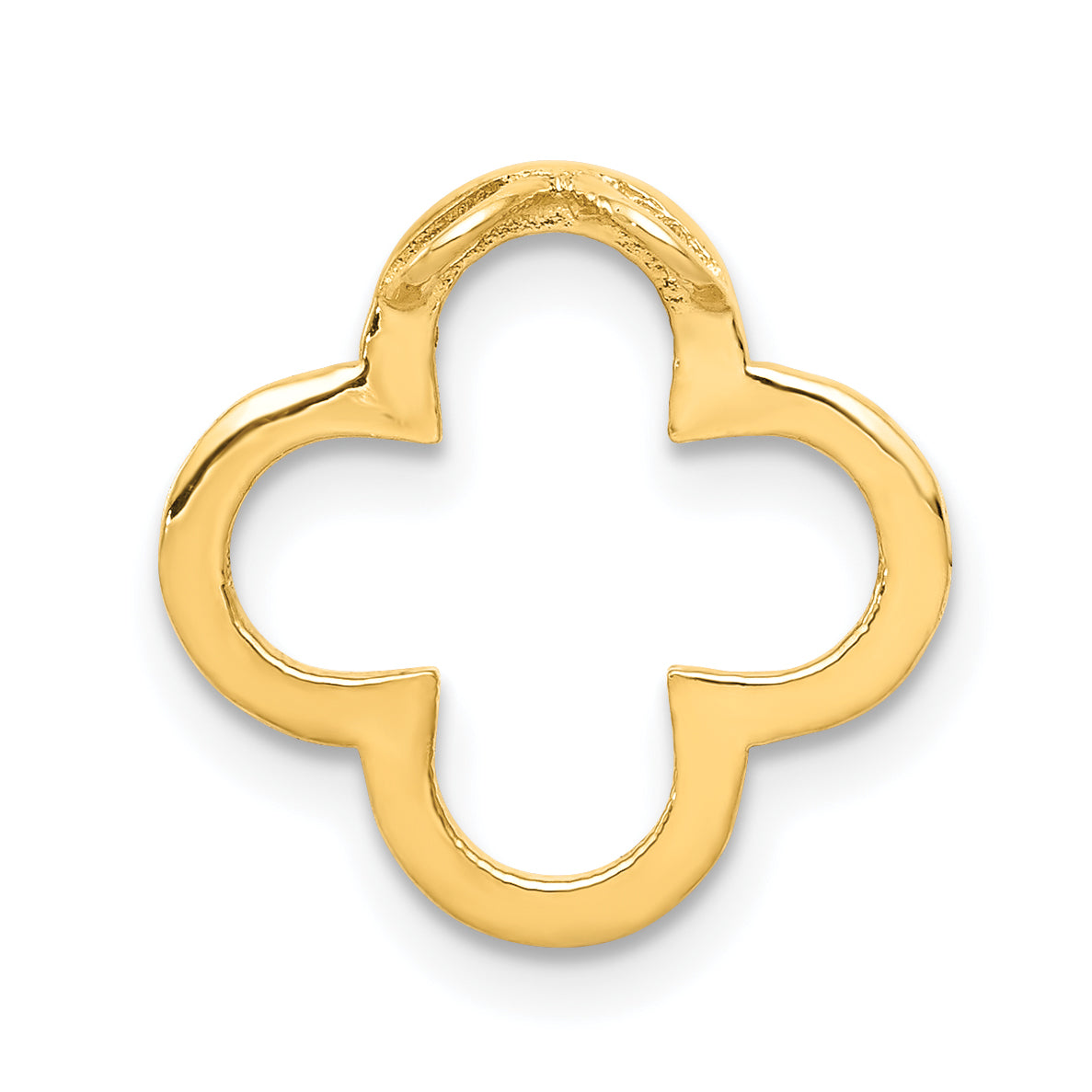 14K Small Diamond Quatrefoil Design Pendant