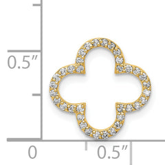 14K Small Diamond Quatrefoil Design Pendant