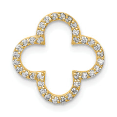 14k Small Diamond Quatrefoil Design Pendant