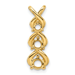 14k Holds 3 Stone Criss-Cross Chain Slide Mounting