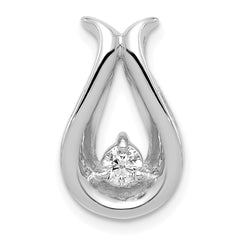 14k White Gold 3.4mm AA Diamond Teardrop Shape Chain Slide