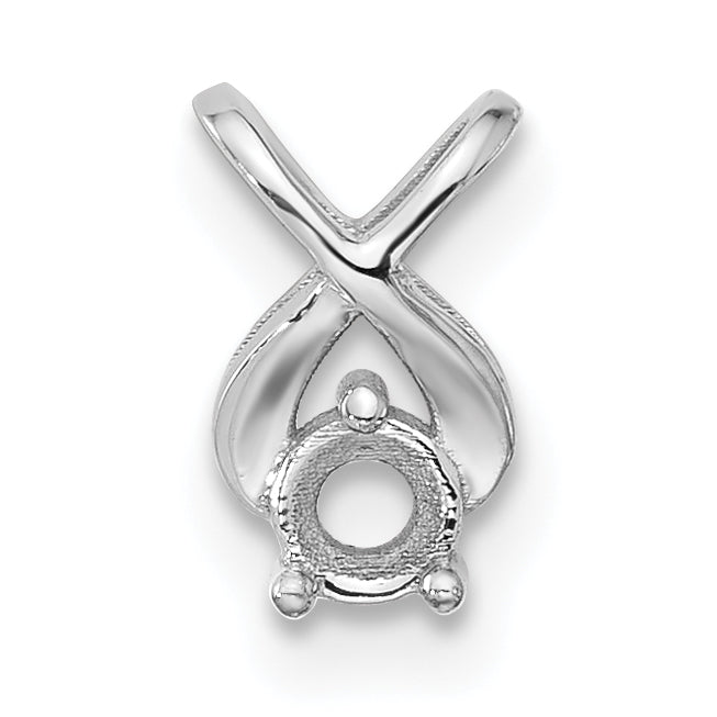 14k White Gold Holds 2.9mm Stone, Chain Slide Mounting