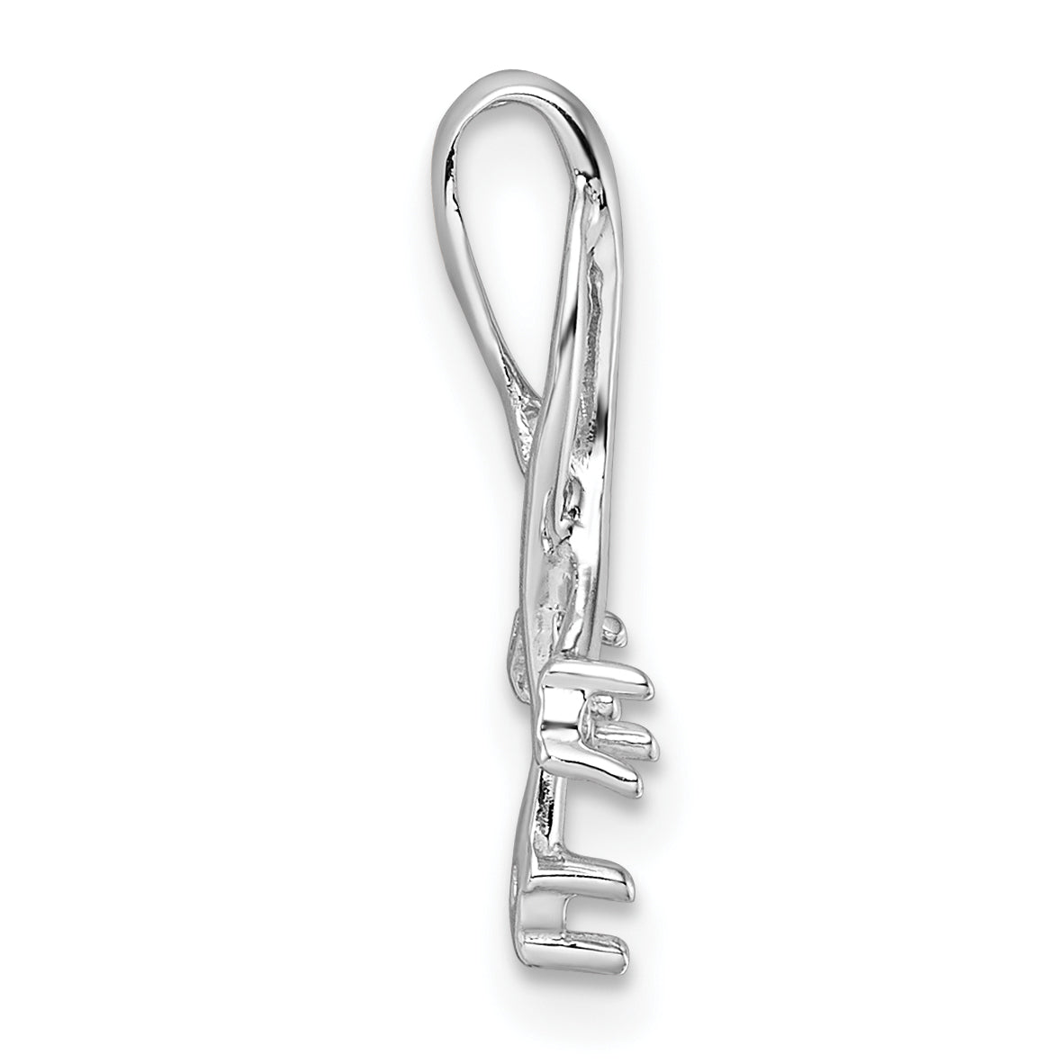 14k White Gold Holds 3-1.6mm Stone Twisted Chain Slide Mounting