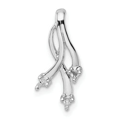 14k White Gold Holds 3-1.6mm Stone Twisted Chain Slide Mounting