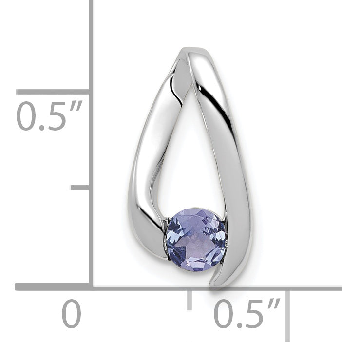 14K White Gold 4mm Tanzanite Pendant