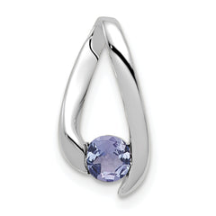 14k White Gold 4mm Tanzanite Pendant