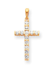 14k AA Diamond Latin Cross Pendant