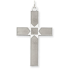 14K White Gold Laser Designed Cross Pendant