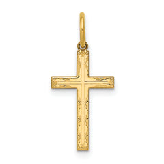 14K Laser Designed Cross Charm