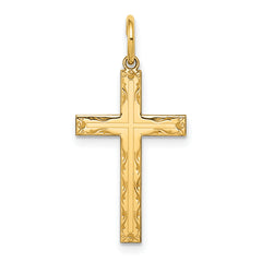 14K Laser Designed Cross Pendant