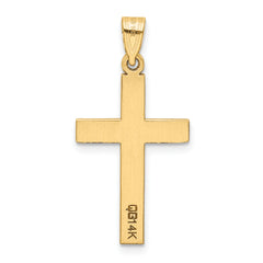 14K Sandblasted Cross Pendant