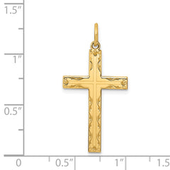 14K Laser Designed Cross Pendant